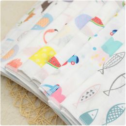 HAPPY MONKEY 5PCS Baby Feeding Towel Teddy Bear Bunny Dot Chart Printed Children Small Handkerchief Gauze Nursing 20CM*20CM