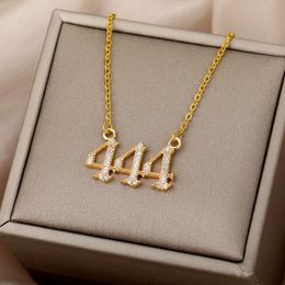 Pendant Necklaces 222 333 555 666 777 888 999 444 Angel Number For Women Cubic Zirconia Necklace Vintage Jewelry CollierPendant