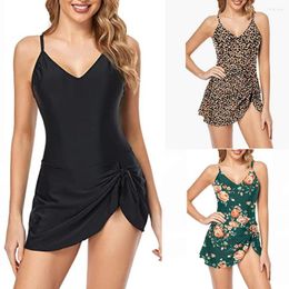 Women's Swimwear 2023 Suit Conservative Sunscreen Small Floral Digital Print One-piece Swimsuit Female Feel Side Slit To Cover Meat