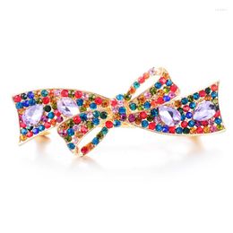 Hair Clips High Quality Rhinestone Crystal Bow-knot Hairclips Brand Gold Colour Hairpins Women Barrettes Jewellery