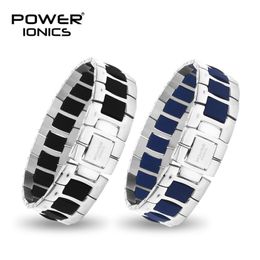 Bangle Power Ionics Fashion Sports Men Women Healthy Anion Bracelet Titanium Steel Ions Therapy Wide Bangles Wristband Lovers Gift