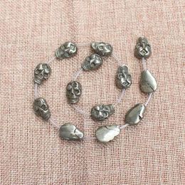 Crystal Natural Pyrite 13x18mm Skull face beads 15inch For DIY Jewelry Making !We provide mixed wholesale for all items!