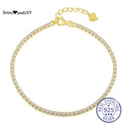 Bangle Shipei 925 Sterling Silver Created Moissanite Diamonds Gemstone 18K Yellow Gold Charm Bracelet Bangle Fine Jewellery Wholesale