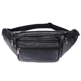 Waist Bags Genuine Leather Waist Bag men Waist Pack Waist Bag Funny Pack Belt Bag Men Chain Bag For Phone Pouch Bolso ZZNICK 230519