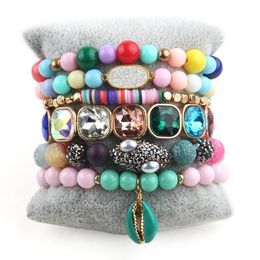 Bangle RH Fashion Designer Beaded Bracelet Sets Multicolor 6pc Stack Bracelets Set For Women Jewellery Gift Friends Birthday