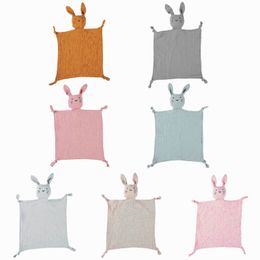 Baby Security Blanket Soothe Appease Towel Soft Cotton Muslin Bib Animal Rabbit Doll Teething Comforter Blanket