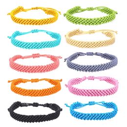 Solid Color Friendship Armband Wax Thread Hand Woven Armband Fashion Accessories Gift