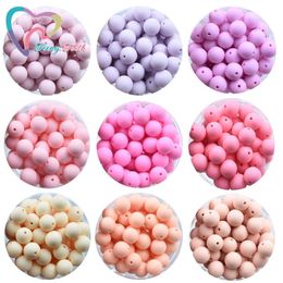 Beads Teeny Teeth 100 PCS Dia 15 MM Round Series Silicone Loose Beads BPA Free DIY Toys Silicone Chewable Beads
