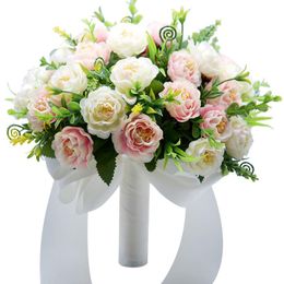 Wedding Flowers Bridal Bouquet Artificial For Bridesmaids Pink Silk Bouquets De Mariage BruidsboeketWedding