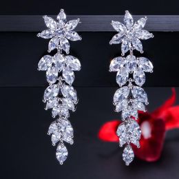 Stud DEM01 New Fashion High Quality Flower Earrings Super Flash Beautiful Crystal Earrings For Women's Jewelry