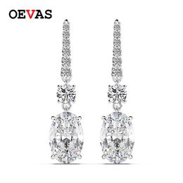 Earrings OEVAS Luxury 100% 925 Sterling Silver 7 CT Created Moissanite Citrine Gemstone Drop Dangle Earrings Fine Jewellery Wholesale