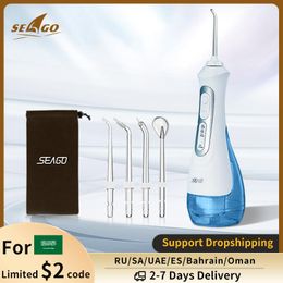 toothbrush SEAGO Rechargeable Water Flosser Water Thread Oral Dental Irrigator Portable 3 Modes 200ML Tank Water Jet Waterproof IPX7 Home