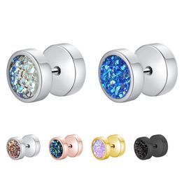 Stud Fashion Stainless Steel Earrings For Women And Men Personality Dumbbell Party Crystal Jewellery Random Drop Delivery Dhk2L