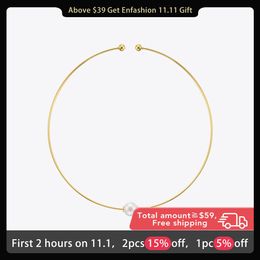 Torques ENFASHION Kpop Pearl Choker Necklace For Women Gold Color Vintage Necklaces Collier Birthday Gift 2021 Fashion Jewelry P213262