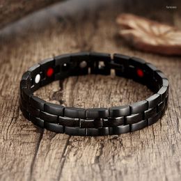 Bangle Men Black Bracelet Hand Chain Health Energy Germanium Magnetic Male Stainless Steel Bracelets For Jewellery Gift