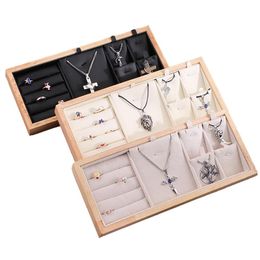 Boxes Velvet /PU Leather Jewellery Display Stand Earring Ring Pendant Necklace Display Bracelet Jewellery Storage Tray Showcase
