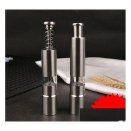 Mills Arrive Two Style 60Pcs/Lot Stainless Steel Pepper Grinder Portable Manual Mler Seasoning Grinding Milling Hine Drop Delivery H Dhyad