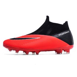 Safety Shoes Slip-On Men High-Top Soccer Shoes Anti-Slip Grass Training Football Boots Kids Ultralight Turf Sports Footwear Large Size Shoes 230519