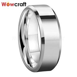 Rings 6mm 8mm Mens Womens Original Tungsten Carbide Rings Polished Shiny Beveled Edges Comfor Fit Wedding Bands