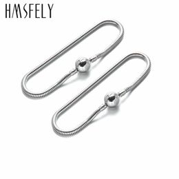 Bangles HMSFELY 316L Titanium Stainless Steel Snake Chains Bracelet For Women DIY Charm Bracelets Accessories Round Ball Bracelet