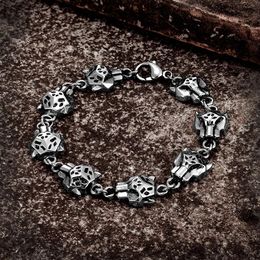 Bracelets Male Punk Tiger Head Men Bracelets Stainless Steel Animal Head Link Chain Bracelets For Men Vintage Gothic Fashion hand Jewellery