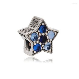 Loose Gemstones Blue Zircon Five-Pointed Star Small Sterling Silver Fit 925 Original Charms Beads Bracelets Valentine's Day Gift