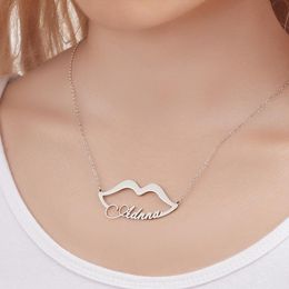 Necklaces Custom Name Necklace Stainless Steel Gold Choker Personalized Sexy Lip Name Pendant Necklace For Women Lady Jewelry Gifts