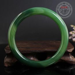 Bangle 2020 100% Real Green Jade Bangle Natural Handmade Round Bracelets Jewelry Accessories Certified Jades Stone Bangles Ladies Gifts