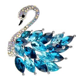 CINDY XIANG Rhinestone Swan Brooches For Women Animal Pin Elegant Wedding Accessories Coat Jewellery High Quality