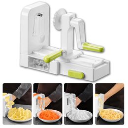 Fruit Vegetable Tools Kitchen Cutter Rotary Shred Carrot Shredded Rolls Gadgets Salad with 5 Rotating Blades Accessories 230520