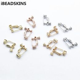 Polish New arrival! copper 20x14mm 50pcs/lot Real gold plating Screw Ear Clip for stud earrings/earrings accessories/earring parts DIY