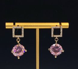 Klassische modische baumelnde Kronleuchter-Ohrringe, Kristalldiamant, Damen-Hardware, gravierter Initiale F, voller Diamant-Ohrstecker, Designer-Schmuck, Geschenke, FER15–11