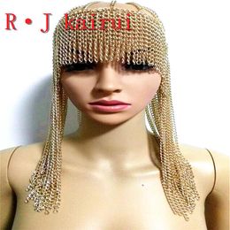 Necklaces New Fashion Style WRB949 Women Harness Gold Chains Layers Head Face Chains Jewellery Cosplay Head Hair Chains Jewellery 3 Colours