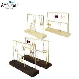 Boxes Metal Ear Studs Pendant Jewellery Display Stand Bracelet Organiser Wood Earrings Hanging Stand Ring Display Rack