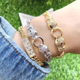 Bracelets 5Pcs The newest gold/silver plated bracelet sparkling crystal cz copper micro animal charm bracelets