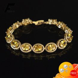 Bangle FUIHETYS Trendy Bracelet 925 Silver Jewelry with Citrine Gemstone Hand Accessories for Women Wedding Party Bridal Birthday Gift