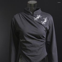 Ethnic Clothing Chinese Style Women Tang Suit Traditional Nation Cotton High Neck Slim Long Sleeve Bottoming Upper Body Clothes Unique