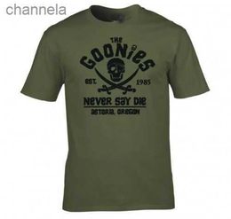 Men's T-Shirts The Goonies Never Say Die Astoria Oregon Pirate Flag T Shirt Men Size S-3XL