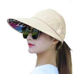Wide Brim Hats 2023 Women Sun Hat Cap Uv-anti Summer Casual Outdoor Floral Print Accessory
