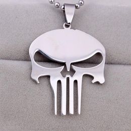 Pendant Necklaces Fashion Men Skull Stainless Steel Big Colour Skeleton Pendants NecklaceJewelry