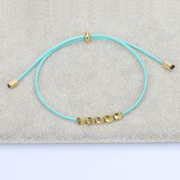 Charm Bracelets Trendy Braided Thread Bracelet For Women Adjustable High Quality Copper Beads Braclet Girl Jewellery Accessories Gift Bijoux