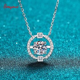 Necklaces Smyoue 2ct Certified Moissanite Necklace for Women Platinum Plated Silver S925 Luxury Jewellery Engagement Sparkly Diamond Pendant