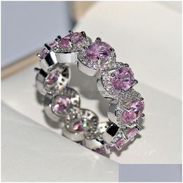 Rings Limited Edition Eternity Promise Ring Oval Diamond Cz Vintage Engagement For Women Drop Delivery Jewellery Dhq9L