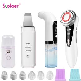 Face Care Devices Water Cycle Blackhead Remover Vacuum Pore Cleaner LED Electric Massager Ultrasonic Skin Scrubber Vibration Face Spatula 230519