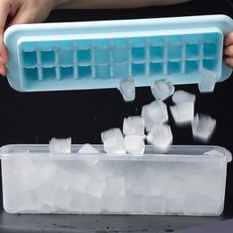 Ice Cream Tools 33 Grids block Tray With Cover Lid Blocks Shovel Mini Storage Box Freezer Container Non toxic Durable Makers 230520