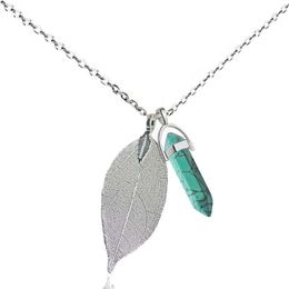 Pendant Necklaces Leaf Chakra Quartz Necklace Boho Natural Stone Yoga Energy Healing Jewellery 2023 Arrival