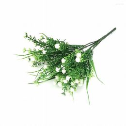 Decorative Flowers Durable Gypsophila Artificial Garden Grass Green Home Party Plastic Props Simulation Small Leaves 32cm