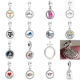 Crystal 2021 NEW 100% 925 Sterling Silver Alphabet Backpack Dangle Pendant Fit DIY Women Bracelet Necklace Original Fashion Jewelry Gift