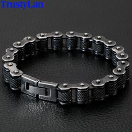 Bangle Retro Stainless Steel Motorcycle Chain Men Bracelet 13MM Wide Rock And Roll Men's Bracelets On Hand Male Jewelry Mannen Armband