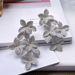 Knot GODKI Monaco Design 2022 Flower Charms Trendy Women Earrings Cubic Zircon Drop Earring For Women Wedding Party Accessories